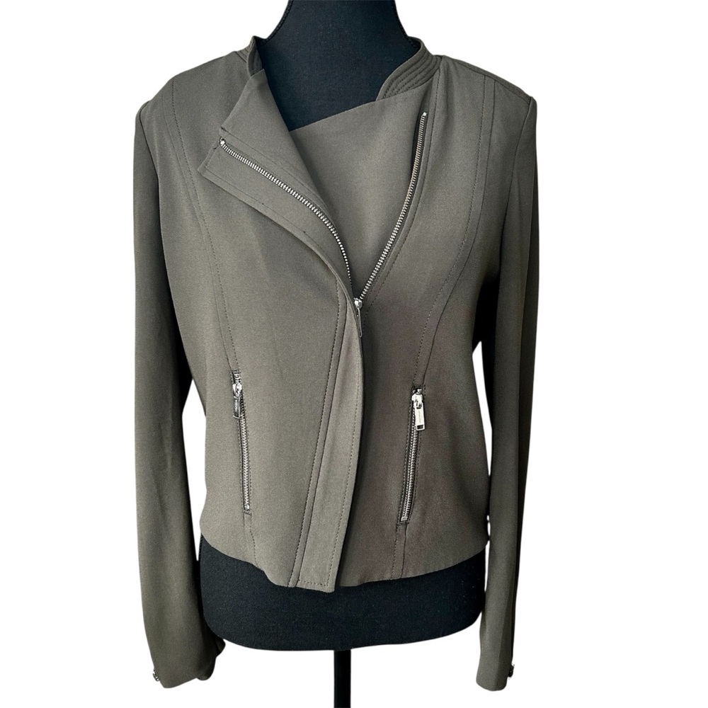 Aritzia Babaton Women's Casual Olive Green Moto Jacket, Excellent Condition,